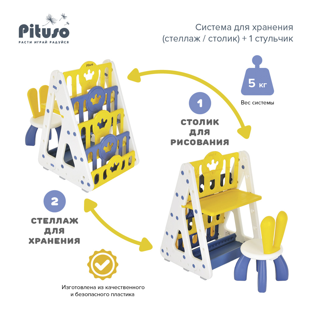 Набор мебели Pituso стеллаж,столик,стульчик L-ZY41 купить — фото 7