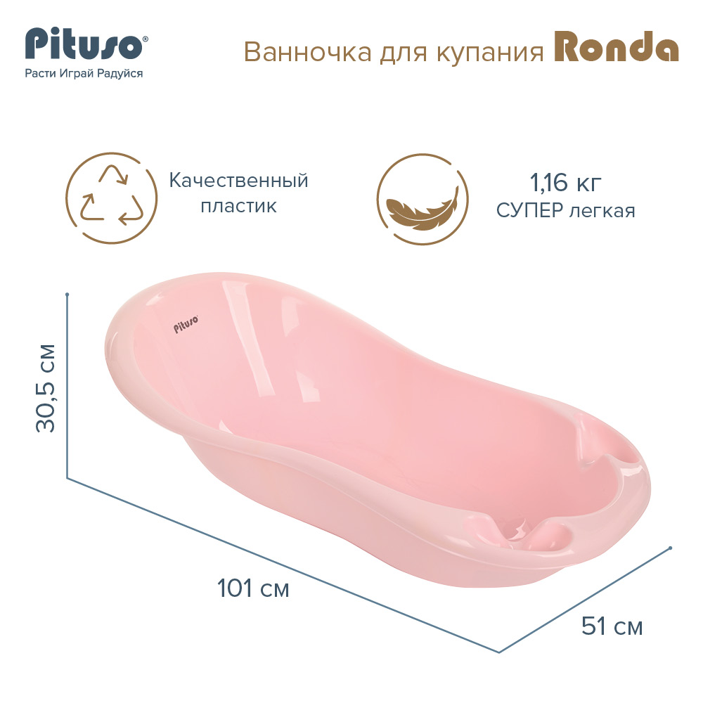 Ванночка для купания Pituso Ronda слив/термометр 101 см  купить — фото 7