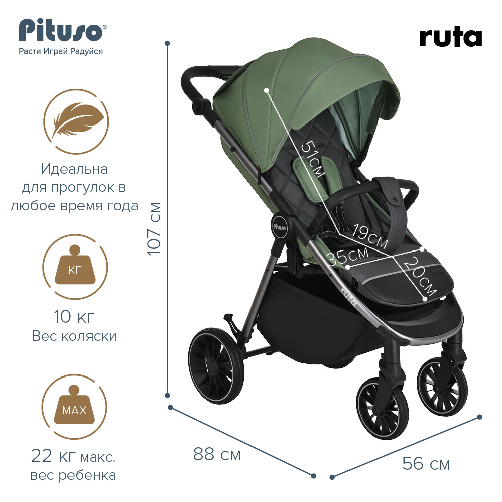 Прогулочная коляска Pituso Ruta чехол на ножки PU купить — фото 11