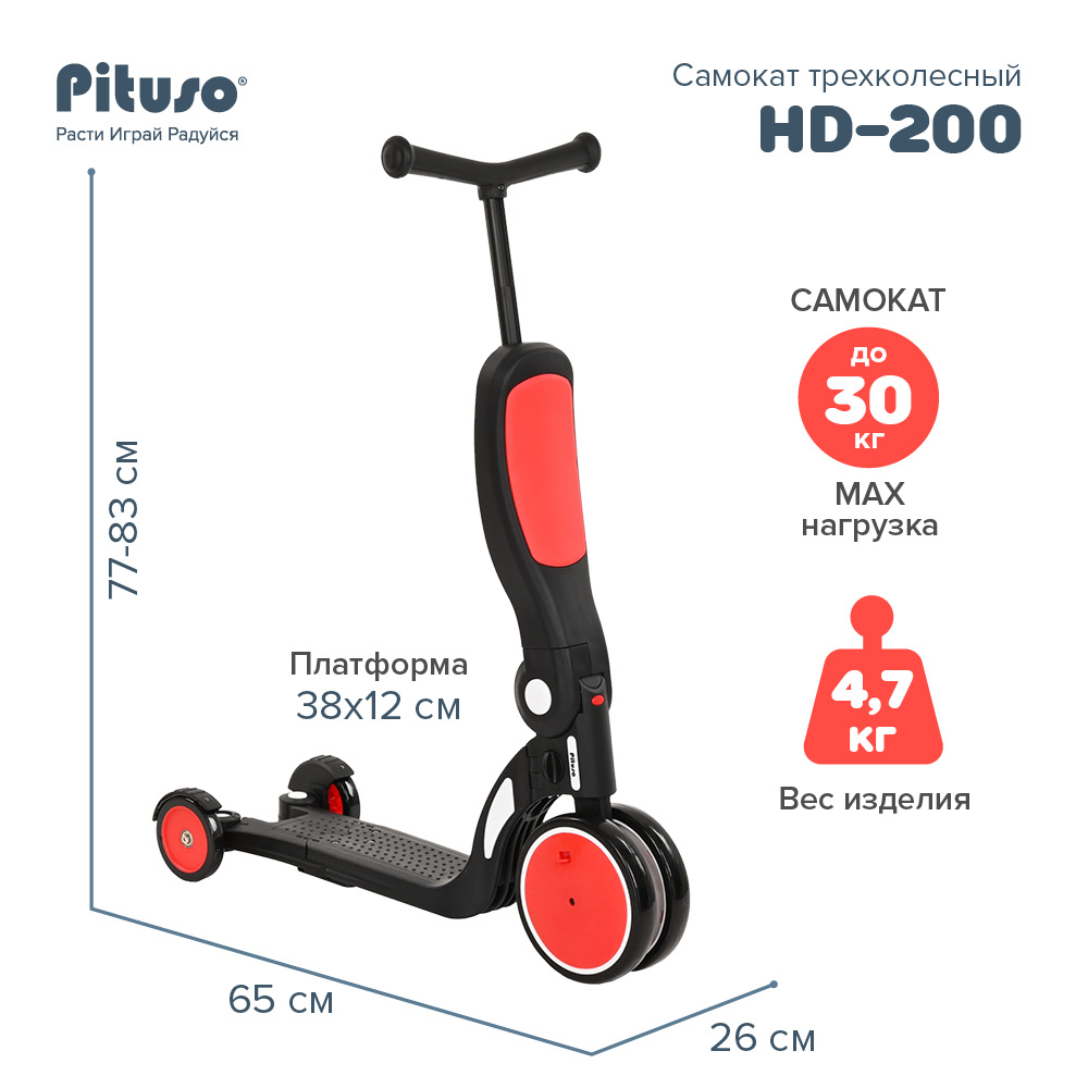 Самокат трехколесный 5 в 1 Pituso HD-200 купить — фото 16