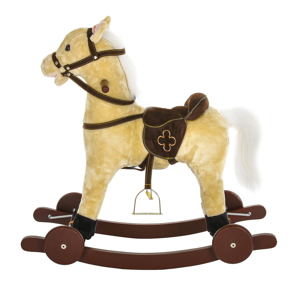 Качалка-Лошадка Pituso с колесами мягконаб.,муз. GS2022W купить — фото 3