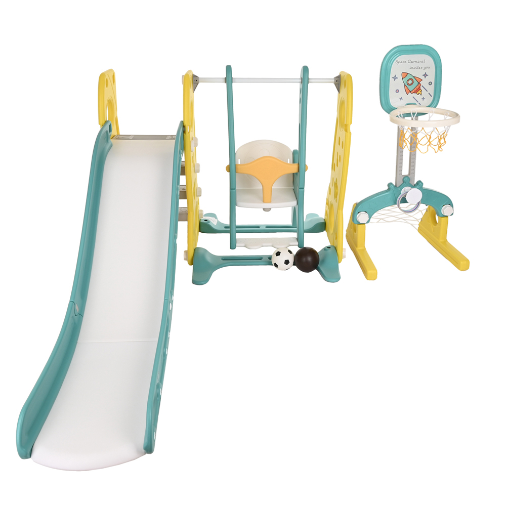  Горка-Комплекс Pituso Шаттл горка,качели,баскет.кольцо,футб.ворота L-RS05 Yellow купить — фото 2