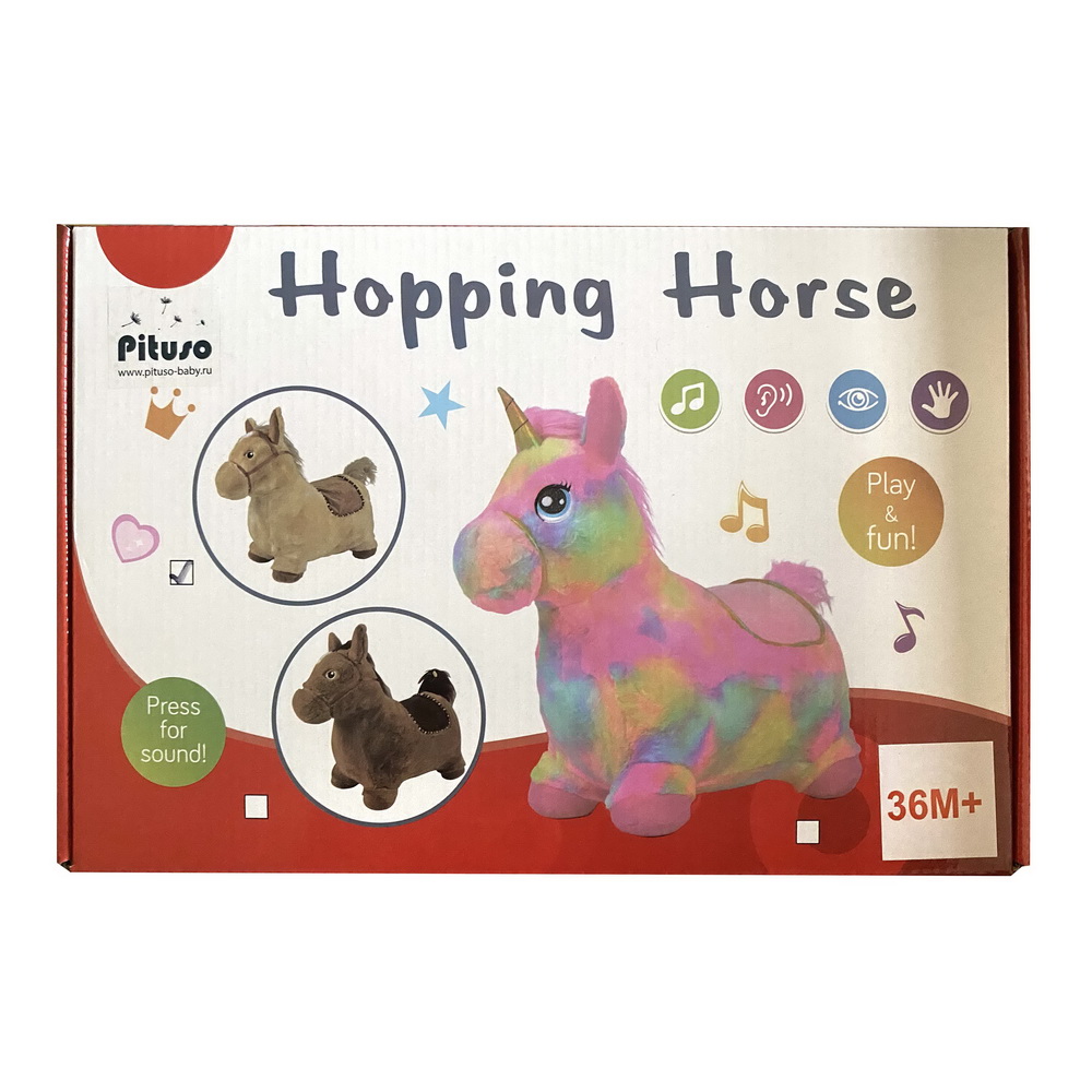 Прыгуны-животные Pituso Единорог, pvc, плюш.чехол, насос, муз. GS015 Multicolor купить — фото 2