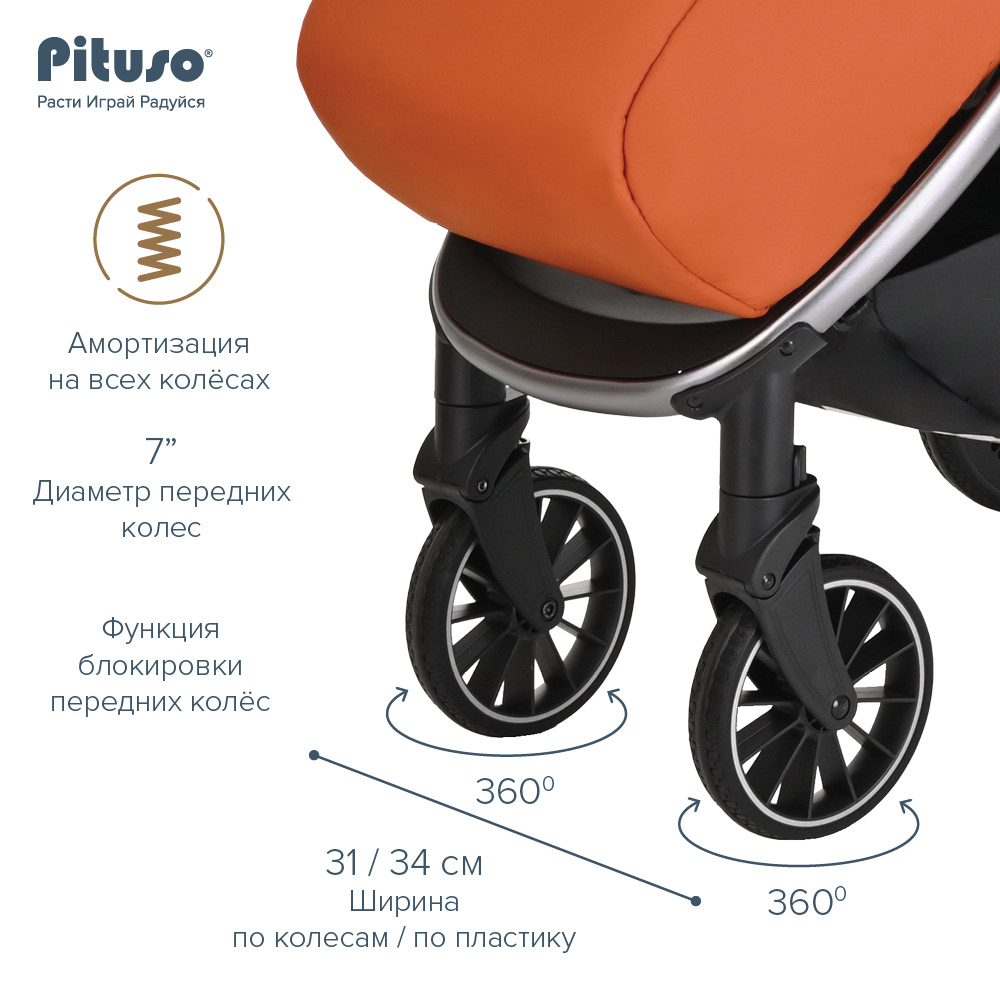 Прогулочная коляска Pituso Ruta чехол на ножки PU купить — фото 13