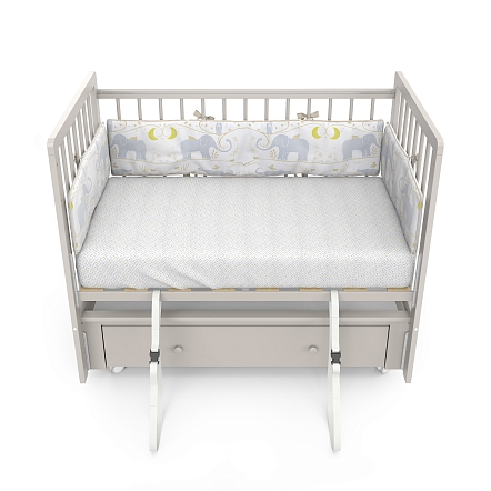 Кровать детская Pituso TINY ящик-маятник/колесо купить — фото 12