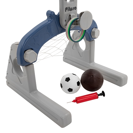 Стойка баскетбольная Pituso Ракета (с кольцебросом,футб.воротами) L-HJLQJ02-blue купить — фото 7