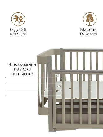 Кровать Pituso Olivia + маятник/ящик/автостенка/колесо 120*60 см Pit-103 купить — фото 10