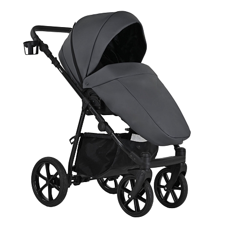 Коляска Pituso 2 в1 Tossa короб+прогулка Кожа/Dark Grey TS/25/4