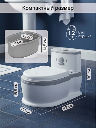 Детский горшок Pituso Мини Унитаз музыкальный FG3331-Grey купить — фото 16