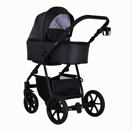 Коляска Pituso 2 в1 Tossa короб+прогулка Кожа/Black TS/25/1