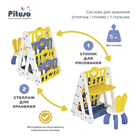 Набор мебели Pituso стеллаж,столик,стульчик L-ZY41 купить — фото 7