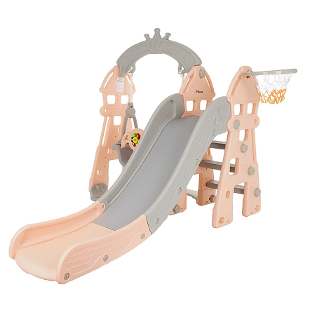 Горка-Комплекс Pituso Замок горка,качели,баскет.кольцо L-DT03 Beige купить — фото 1