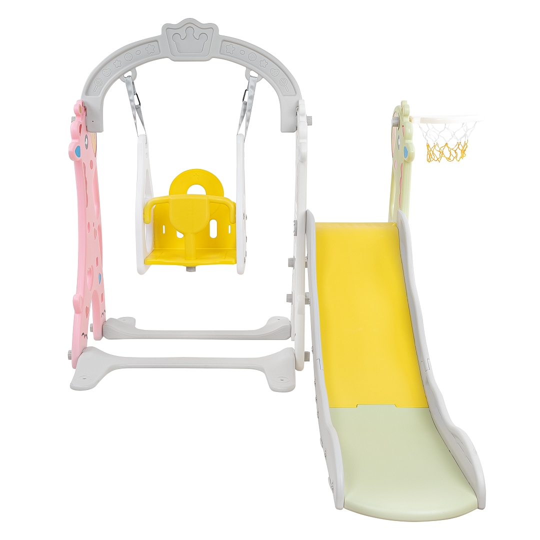 Горка-Комплекс Pituso Жирафик (горка,качели,баскет.кольцо) Colorful/Цветной UN-DW08 купить — фото 2
