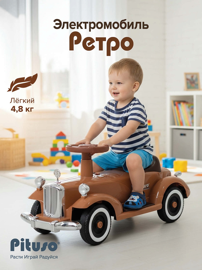Электроквадроцикл Pituso Ретро 6V/4.5Ah,20W*1 2700003-4P купить — фото 11