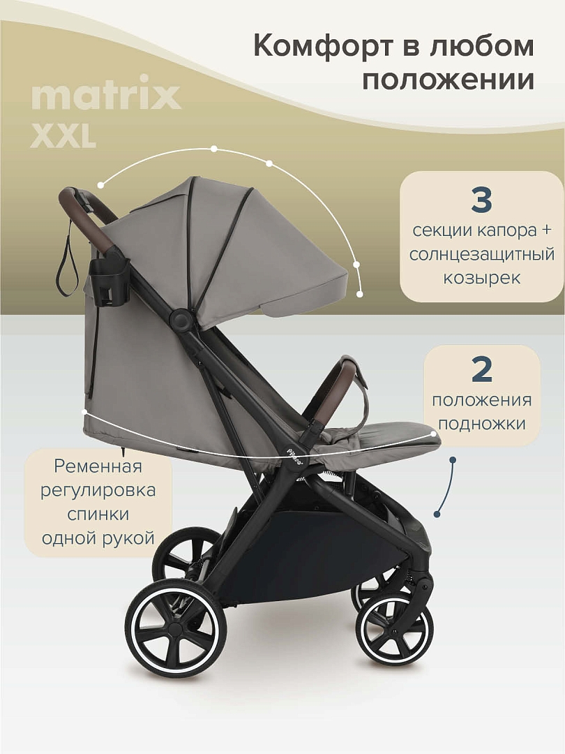Прогулочная коляска Pituso MATRIX/чехол на ножки/PU(большие колеса) XXL купить — фото 16