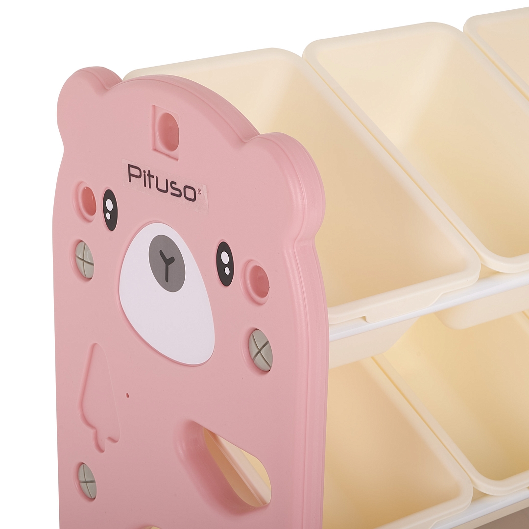 Стеллаж Pituso для игрушек с ящиками Балу,4 яруса,Pink/Розовый NSNJ-0001-3-3-Pink купить — фото 7