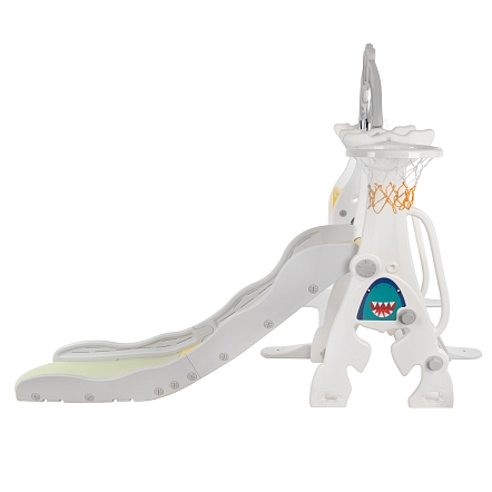 Горка-Комплекс Pituso Shark (горка,качели,баскет.кольцо) White/Белый-синий UN-DW03-white купить — фото 2