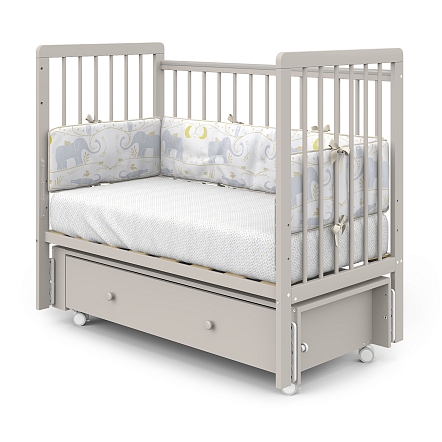 Кровать детская Pituso TINY ящик-маятник/колесо купить — фото 3