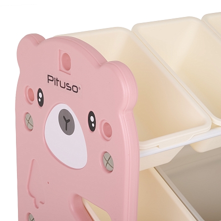Стеллаж Pituso для игрушек с ящиками Балу,4 яруса,Pink/Розовый NSNJ-0001-3-5-Pink купить — фото 7