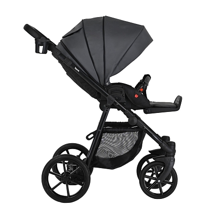 Коляска Pituso 2 в1 Tossa короб+прогулка Кожа/Dark Grey TS/25/4