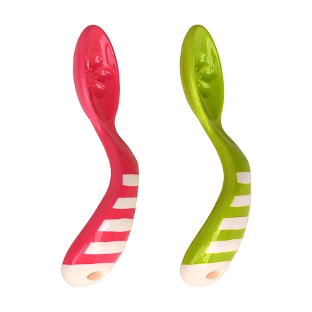 Ложка Pituso с изгибом анатомическая 2 шт Green/Pink (Зеленый+Розовый)