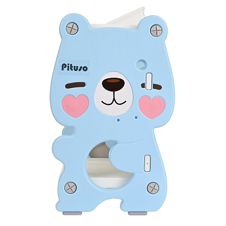 Стеллаж Pituso для игрушек с ящиками Медвежонок 3 полки Blue/Голубой