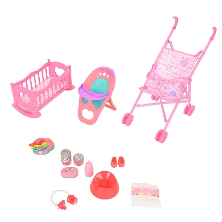 Набор Pituso Пупс с аксессуарами+кроватка+коляска+стул HW22018542 купить — фото 12