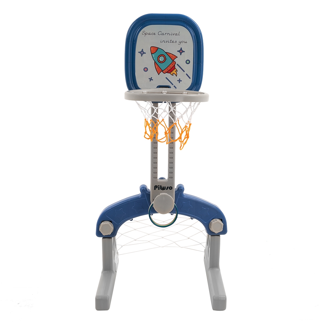 Стойка баскетбольная Pituso Ракета (с кольцебросом,футб.воротами) L-HJLQJ02-blue купить — фото 2