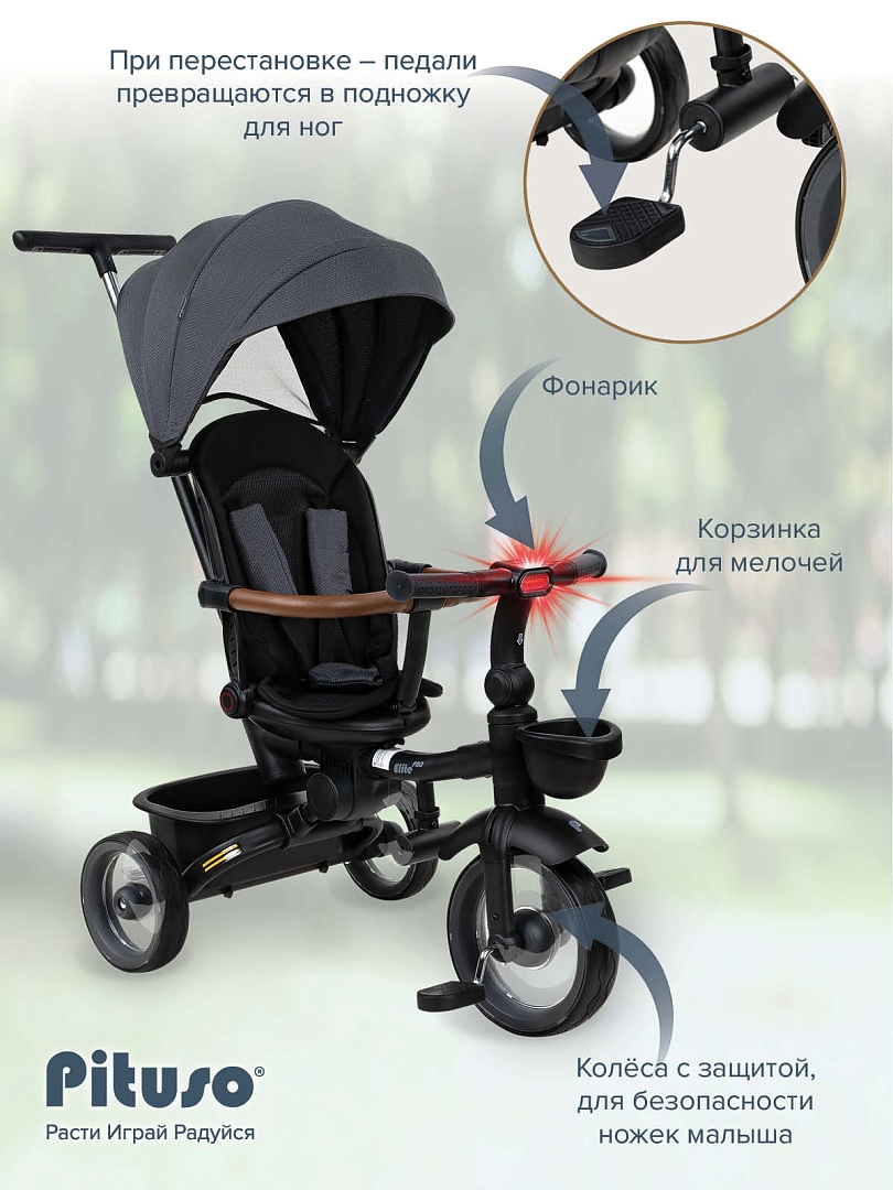 Велосипед Pituso трехколесный Elite Pro HM-618 купить — фото 25