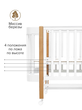 Кровать Pituso приставная/маятник/автостенка Mirelle 100*70 см Pit-104 купить — фото 13