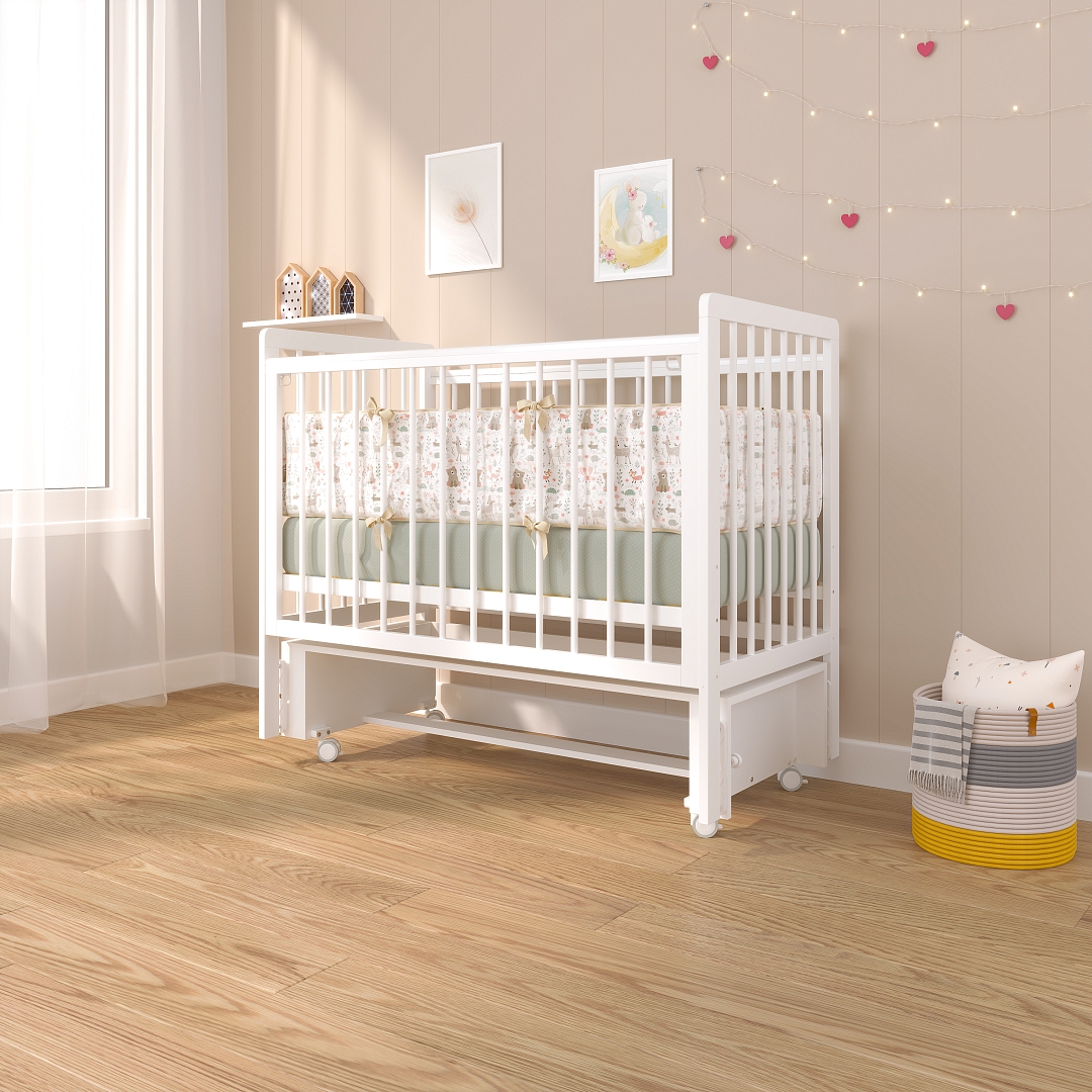 Кровать детская Pituso TINY (оптима) маятник/колесо купить — фото 6