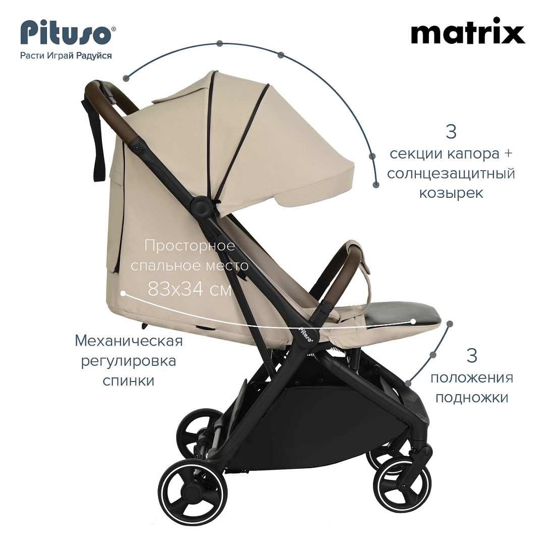 Прогулочная коляска Pituso Matrix чехол на ножки PU купить — фото 14