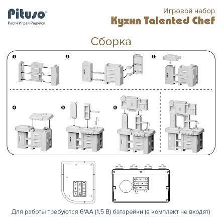 Игровой набор Pituso Кухня Talented Chef 79 эл-тов HW21093893 купить — фото 12