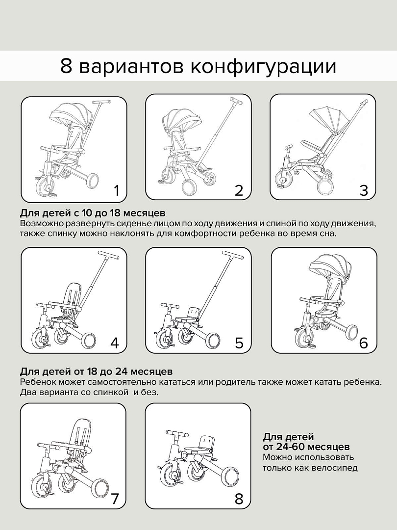 PITUSO Велосипед трехколесный Pituso Leve Pro складной T8 купить — фото 16