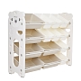 Стеллаж для игрушек с ящиками Pituso Балу,4 яруса 105*33*85 White/Белый NSNJ-0001-1-5-White купить — фото 1