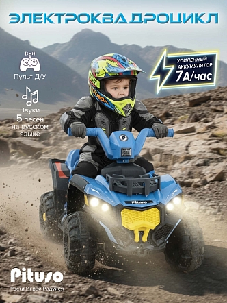Электроквадроцикл Pituso 6V/7Ah_20W*1 колеса пласт,свет,муз c П/У 2390029B купить — фото 9