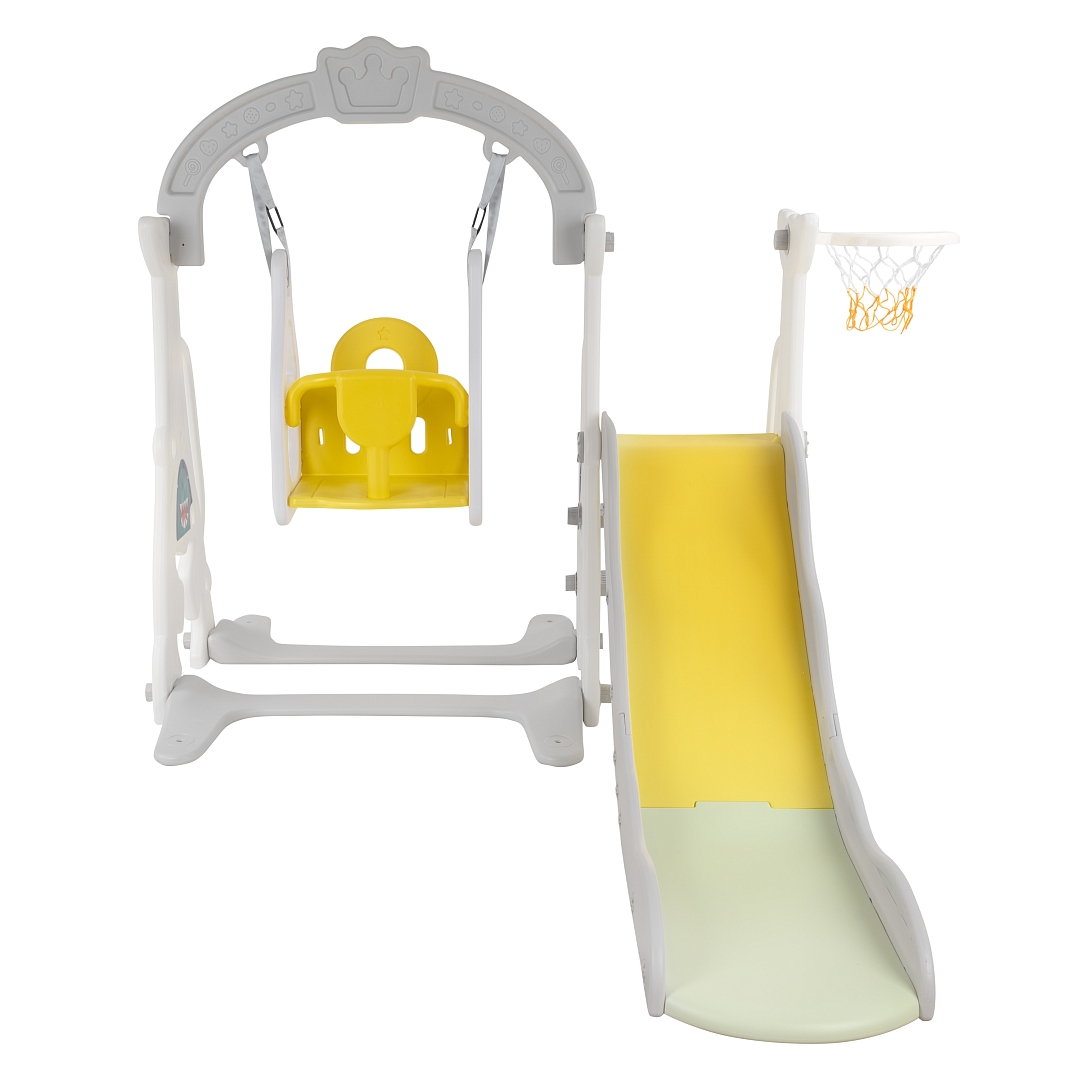 Горка-Комплекс Pituso Shark (горка,качели,баскет.кольцо) White/Белый-синий UN-DW03-white купить — фото 3