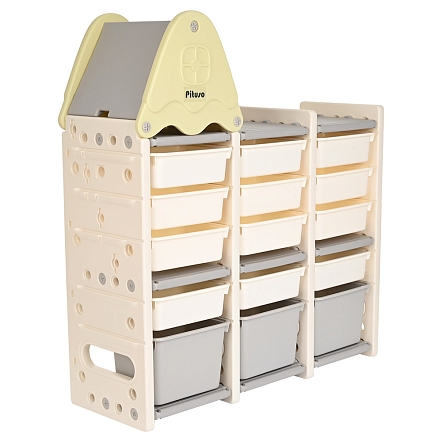 Стеллаж Pituso для игрушек Домик Green/Серый-белый-фисташка FE-SN-SW004-green купить — фото 1