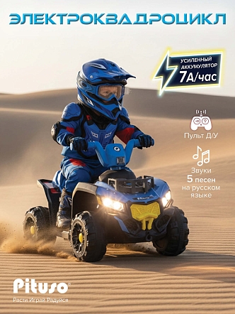 Электроквадроцикл Pituso 6V/7Ah_20W*1 колеса пласт,свет,муз c П/У 2390029B купить — фото 10