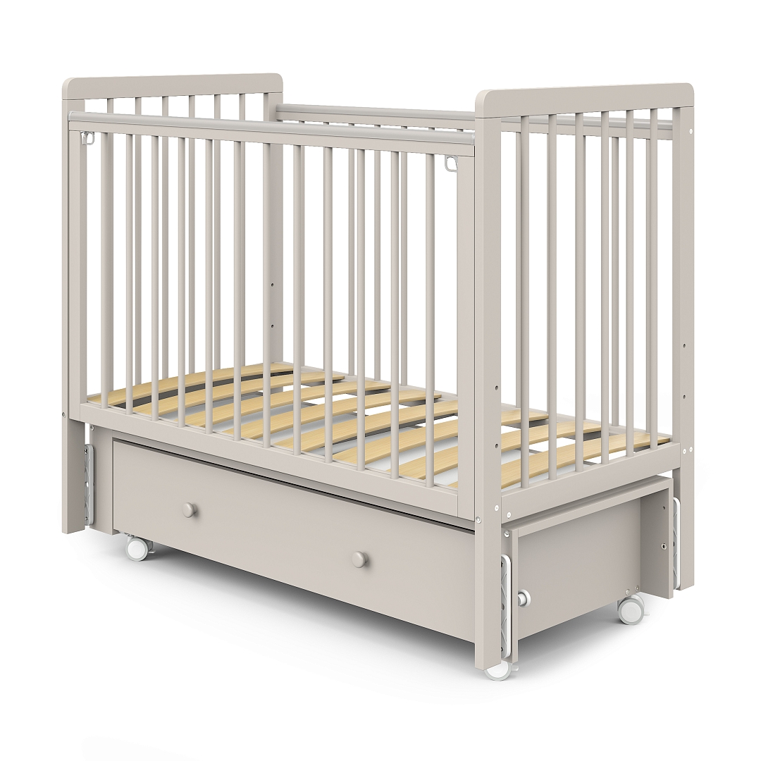 Кровать детская Pituso TINY ящик-маятник/колесо купить — фото 6