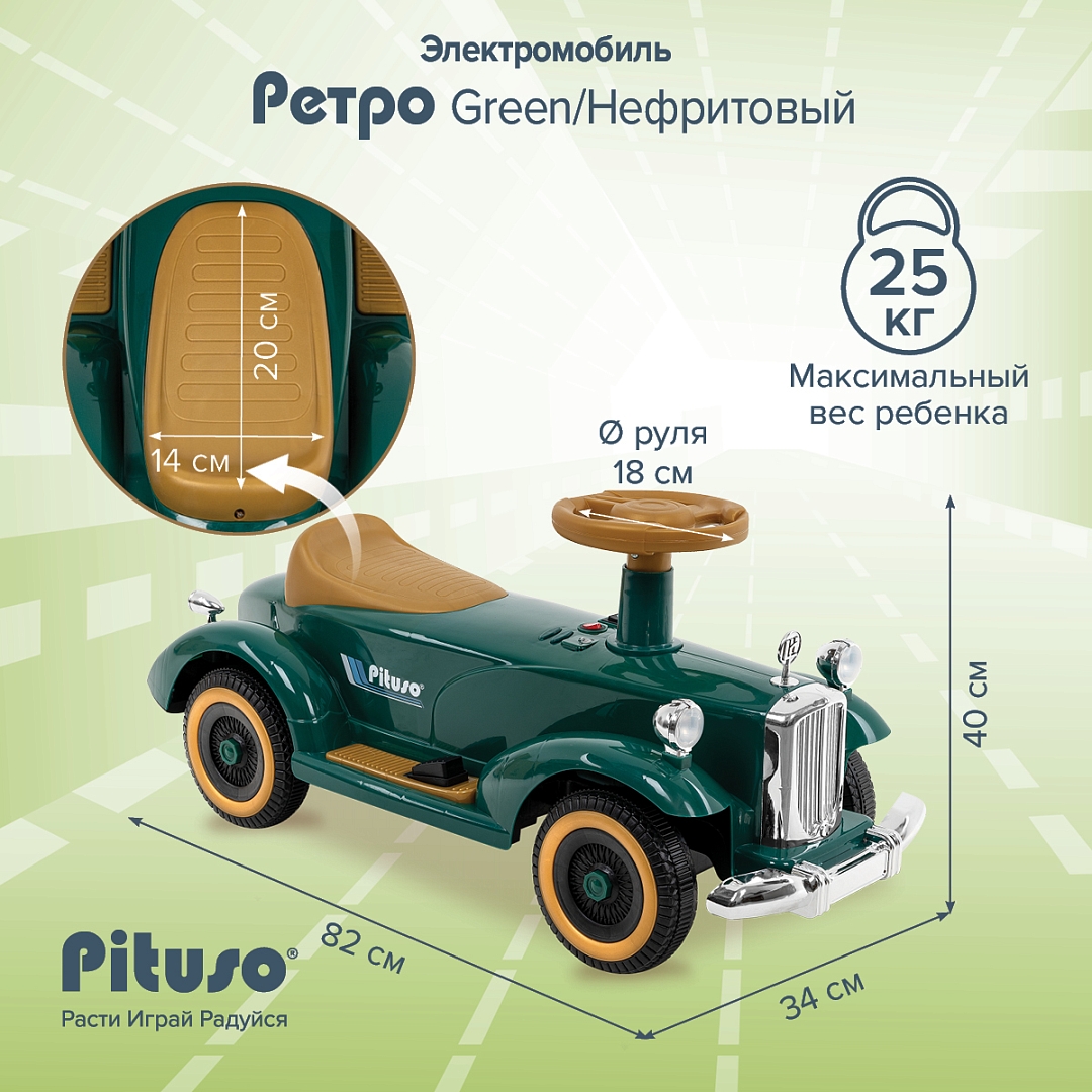 Электроквадроцикл Pituso Ретро 6V/4.5Ah,20W*1 2700003-4P купить — фото 13
