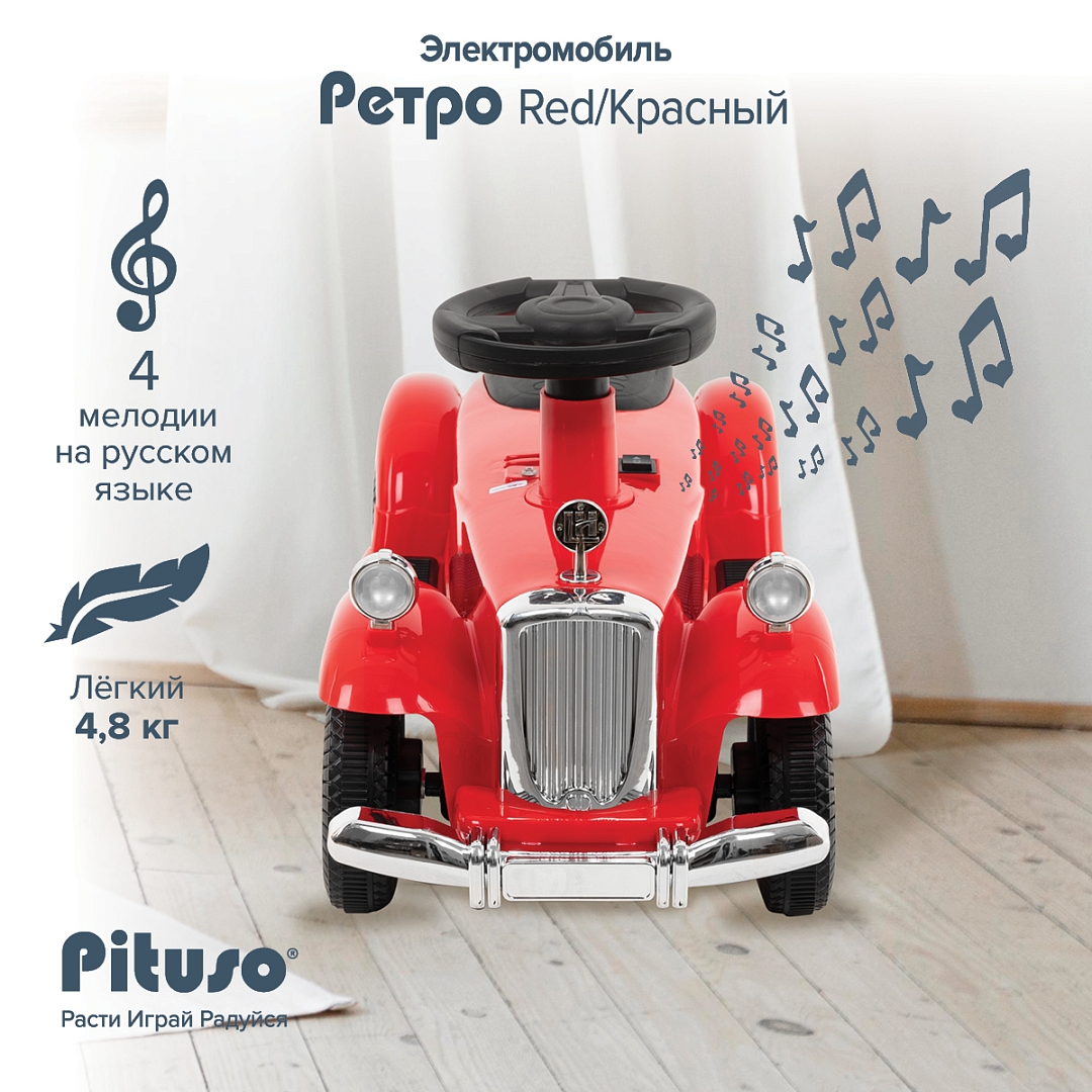 Электроквадроцикл Pituso Ретро 6V/4.5Ah,20W*1 2700003-4P купить — фото 12