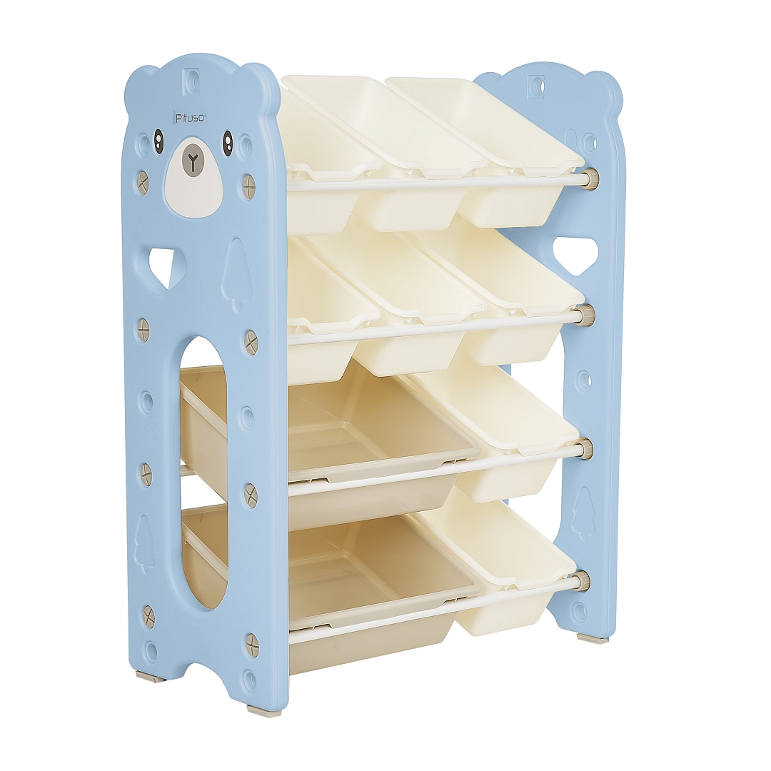 Стеллаж для игрушек с ящиками Pituso Балу,4 яруса 67*33*85 Blue/Голубой NSNJ-0001-2-3-Blue купить — фото 1