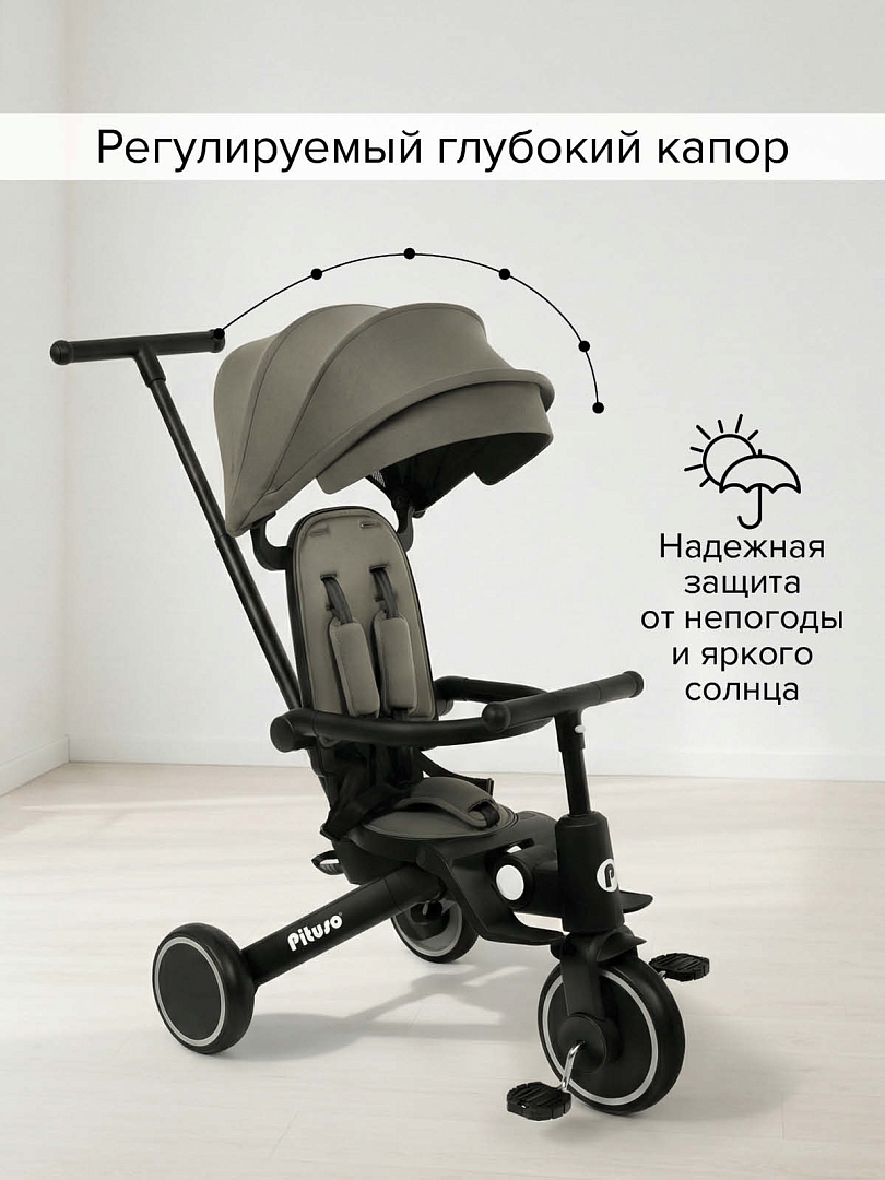 Велосипед трехколесный Pituso Leve Pro складной c сумкой T8 PLUS купить — фото 20