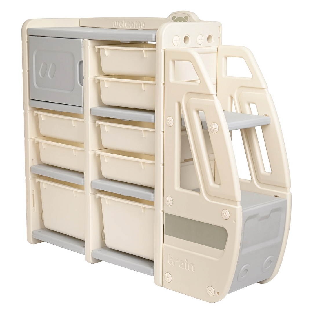 Стеллаж для игрушек Pituso с ящиками Экспресс, Grey/Серый-белый YYT877-grey купить — фото 1