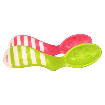 Ложка Pituso с изгибом анатомическая 2 шт Green/Pink (Зеленый+Розовый)