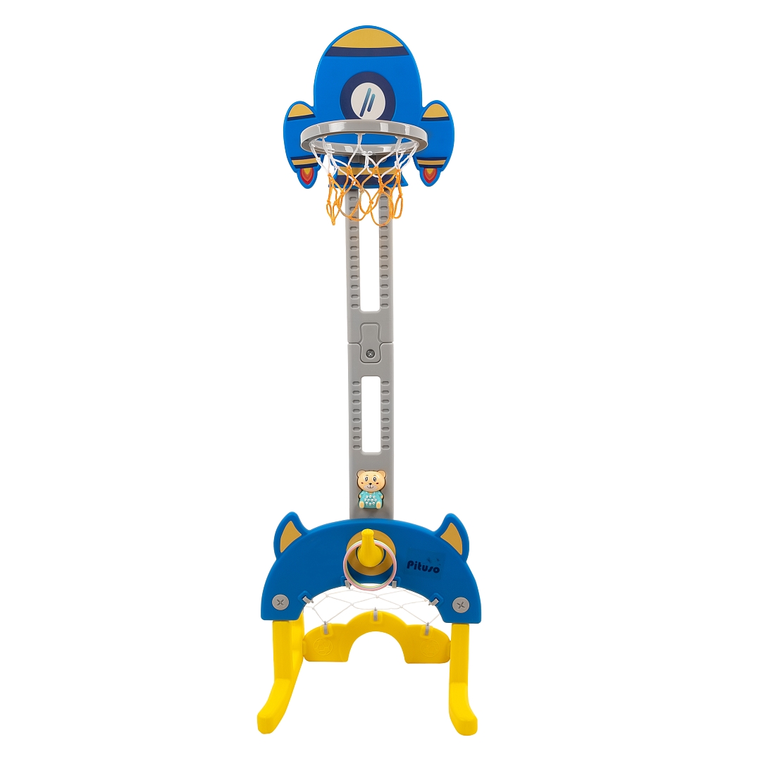 Стойка баскетбольная Pituso Space Rocket (с кольцебросом,футб.воротами) UN-0701-blue купить — фото 2