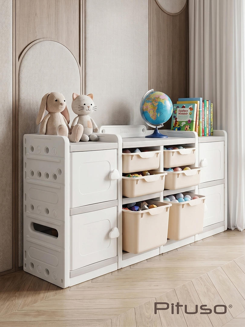 Стеллаж Pituso для игрушек с ящиками Simple MAX Beige/Бежевый YYS806-2-beige купить — фото 24
