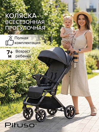 Прогулочная коляска Pituso Wicki PU Graphite/Графит ABF2022/Graphite