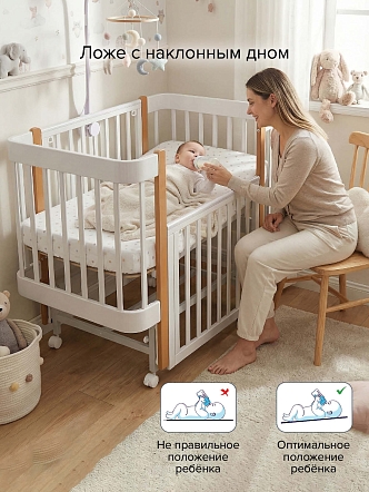 Кровать Pituso приставная/маятник/автостенка Mirelle 100*70 см Pit-104 купить — фото 9